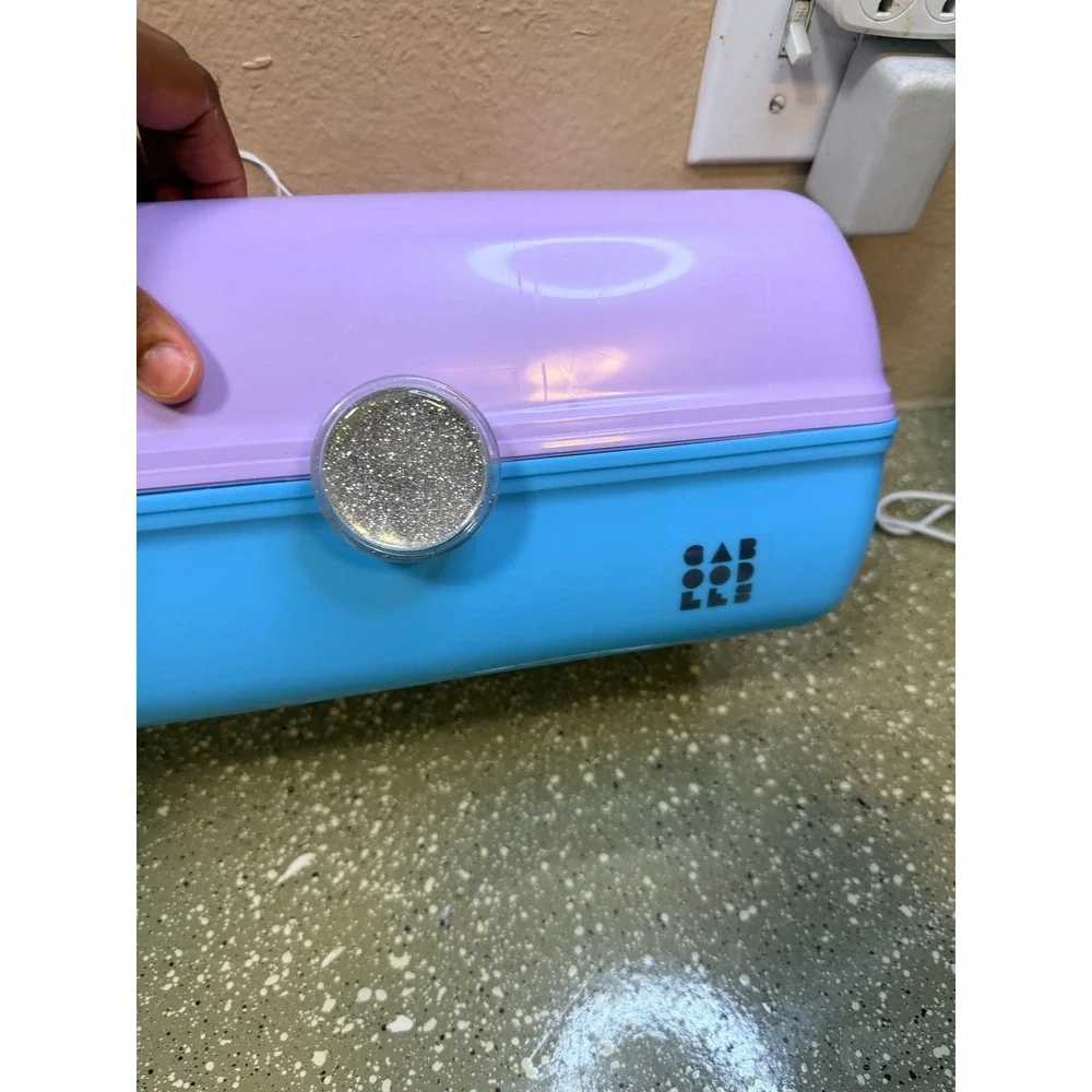Caboodles On-The-Go Girl‎ Makeup Case Purple Blue Vintage 90s Retro Organizer